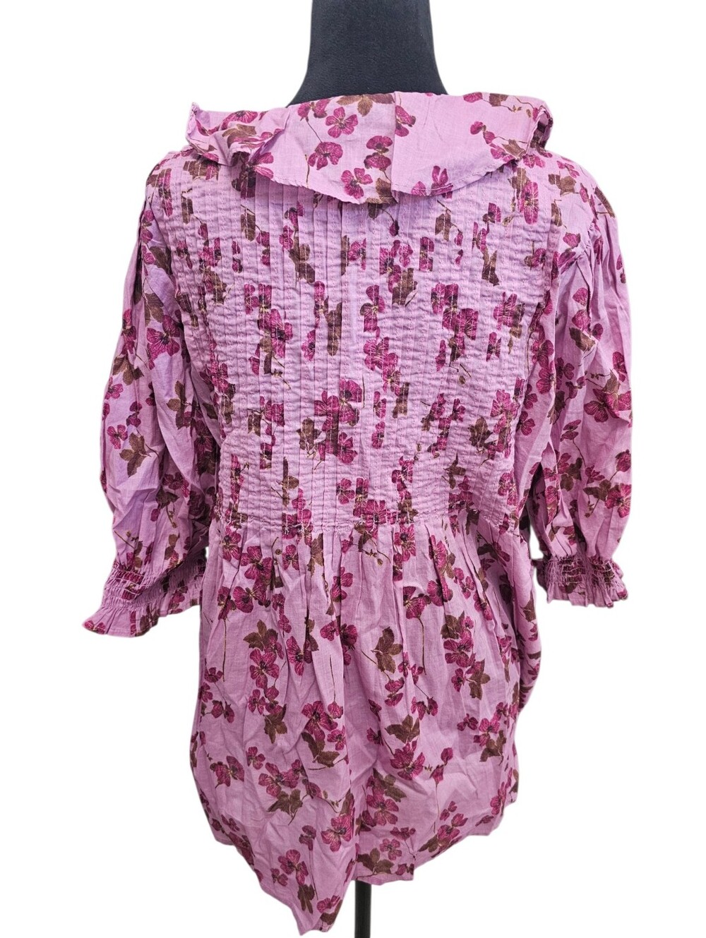 NWOT Ree by The Pioneer Woman Printed Cotton Ruffle Front Blouse Medium - Picture 6 of 8